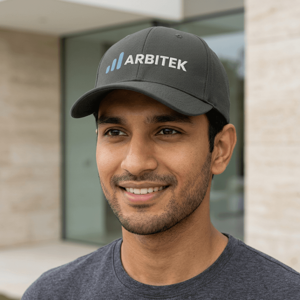Male model wearing custom cap, street style