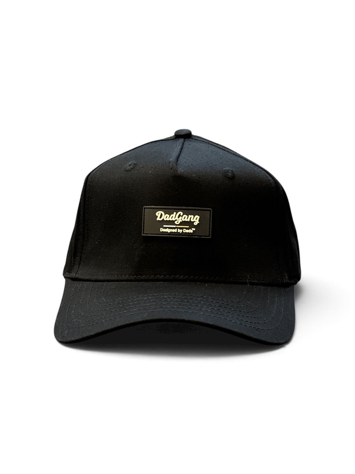 Black Woven-Label Cap - front