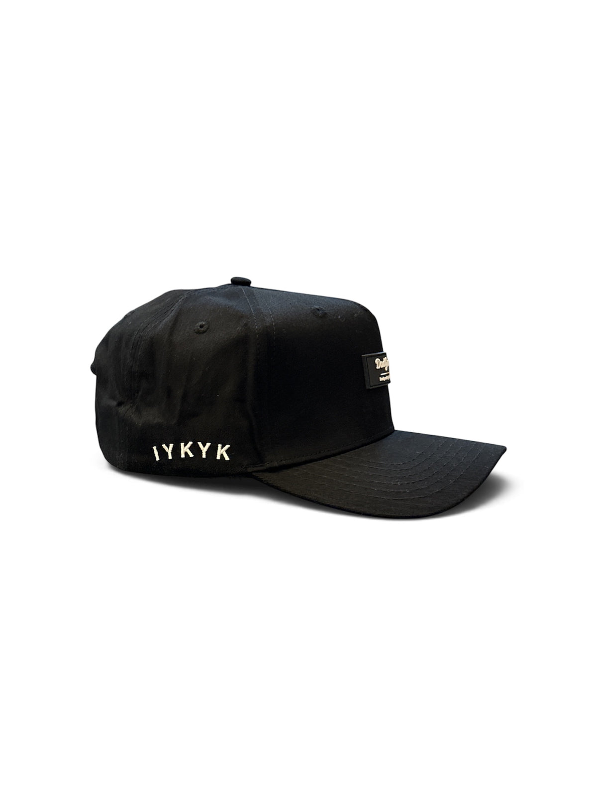 Black Woven-Label Cap - side/back view