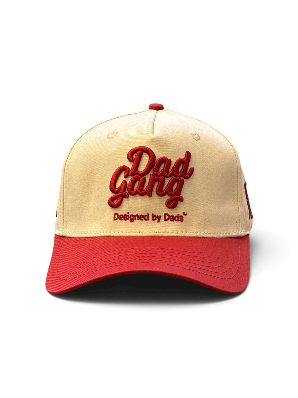 Cream & Crimson Script Cap - front