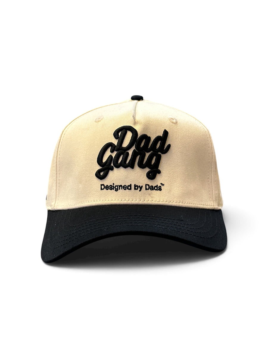 Cream & Black Script Cap