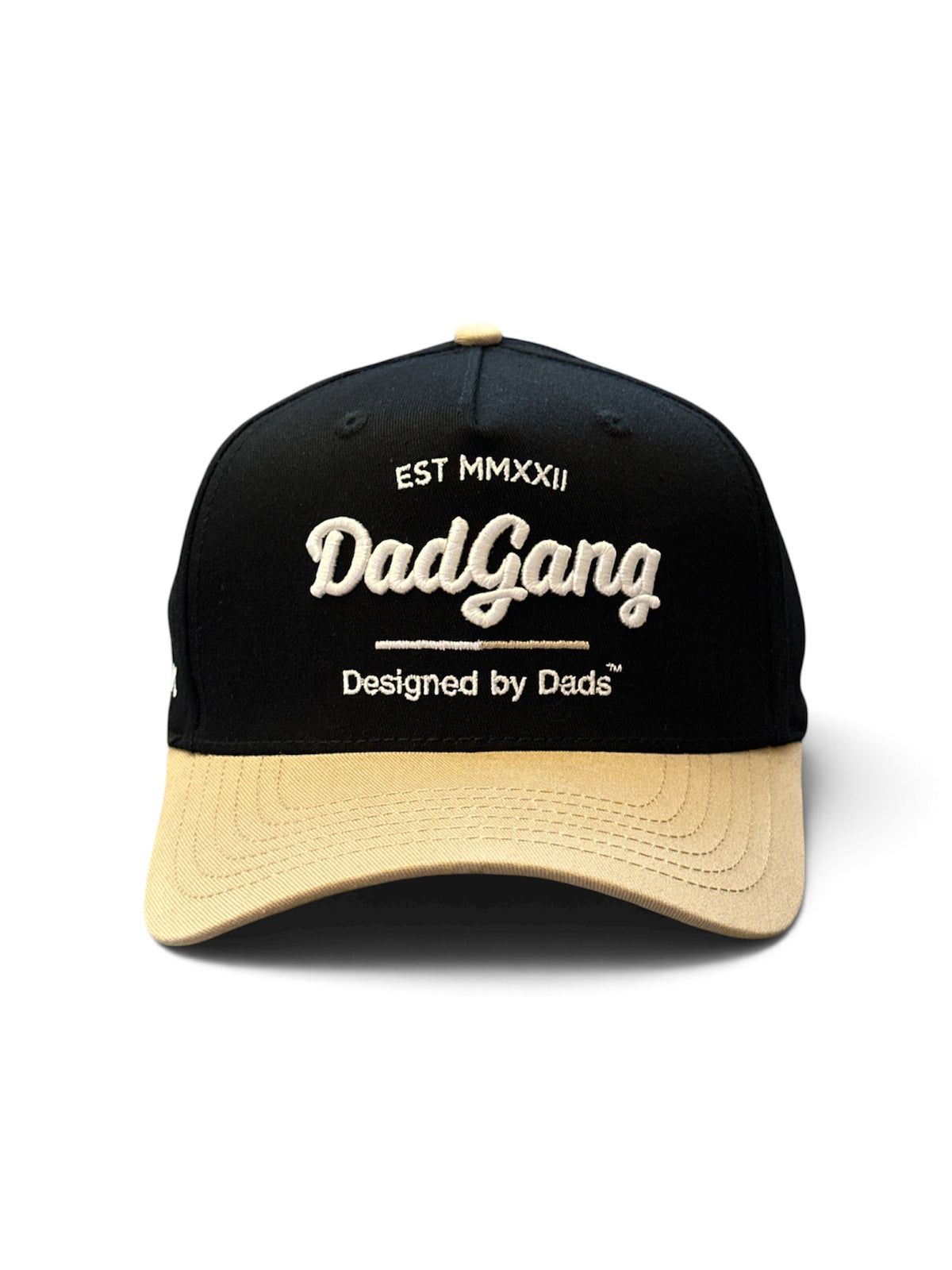 Black & Sand Arch-Script Cap - front