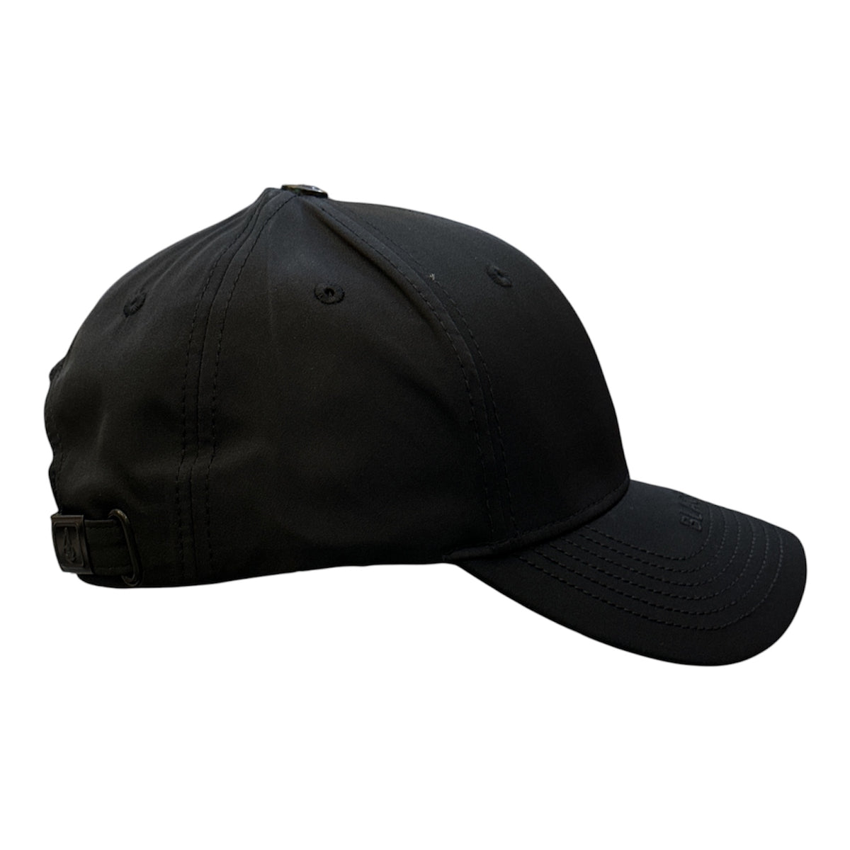 Black Metal-Badge Performance Cap - side/back view
