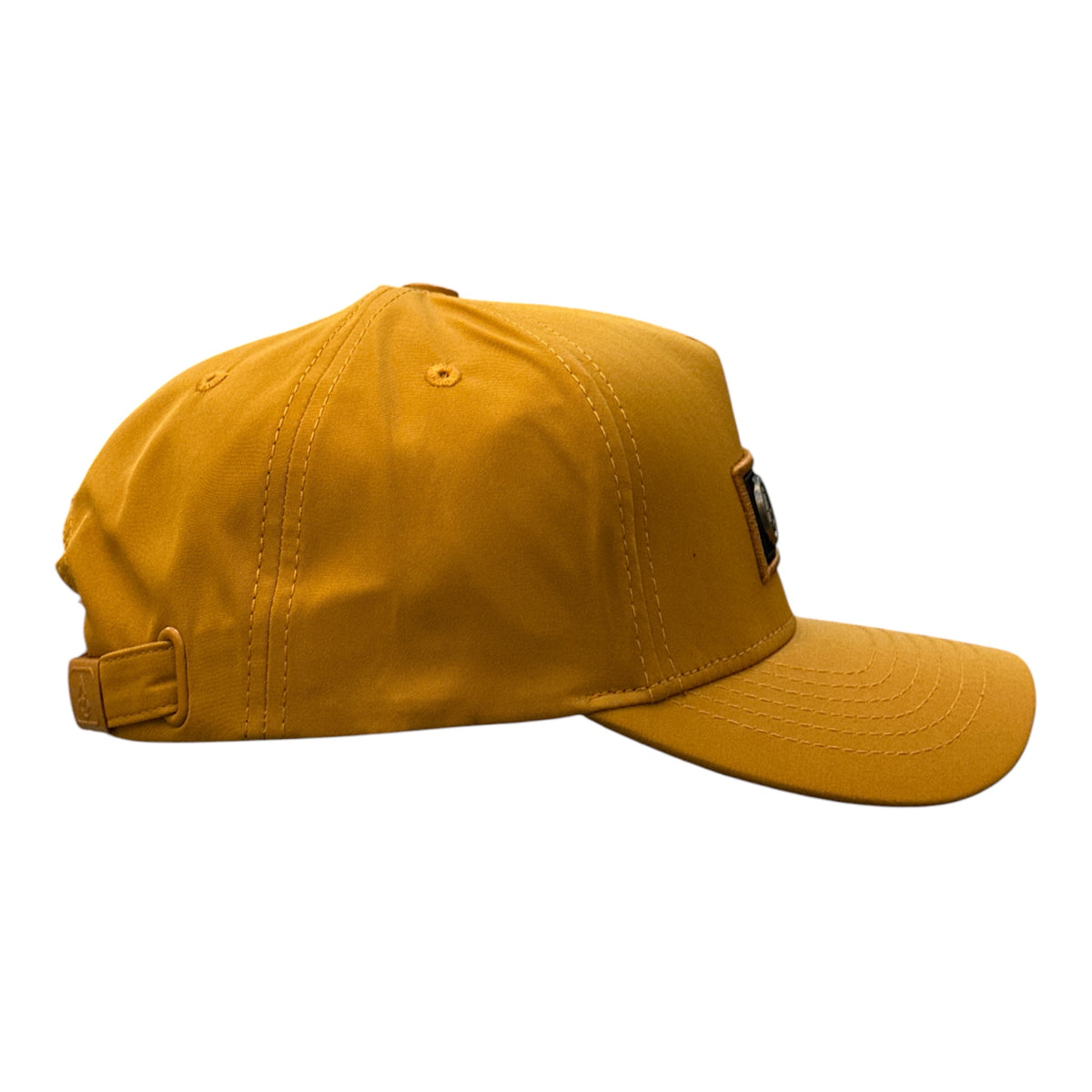 Mustard Woven-Patch Cap - side/back view