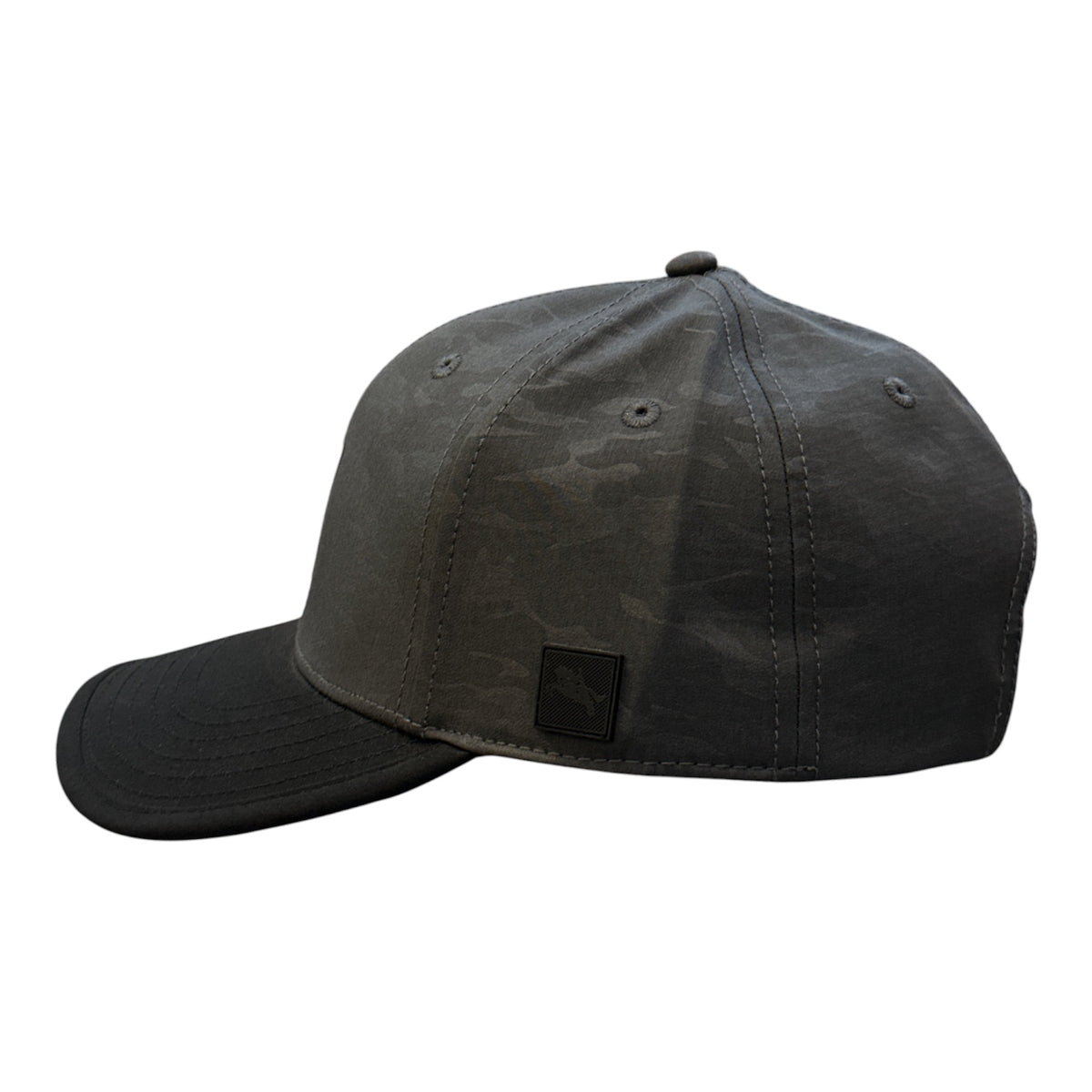 Charcoal Camo Badge Cap - side/back view