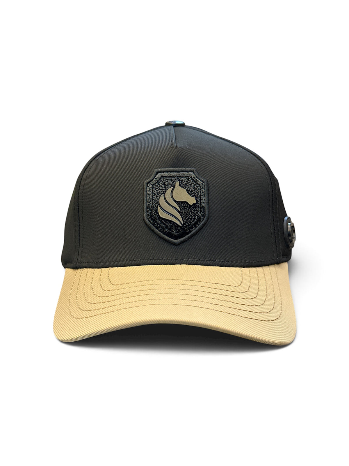 Black & Sand Shield Cap - front