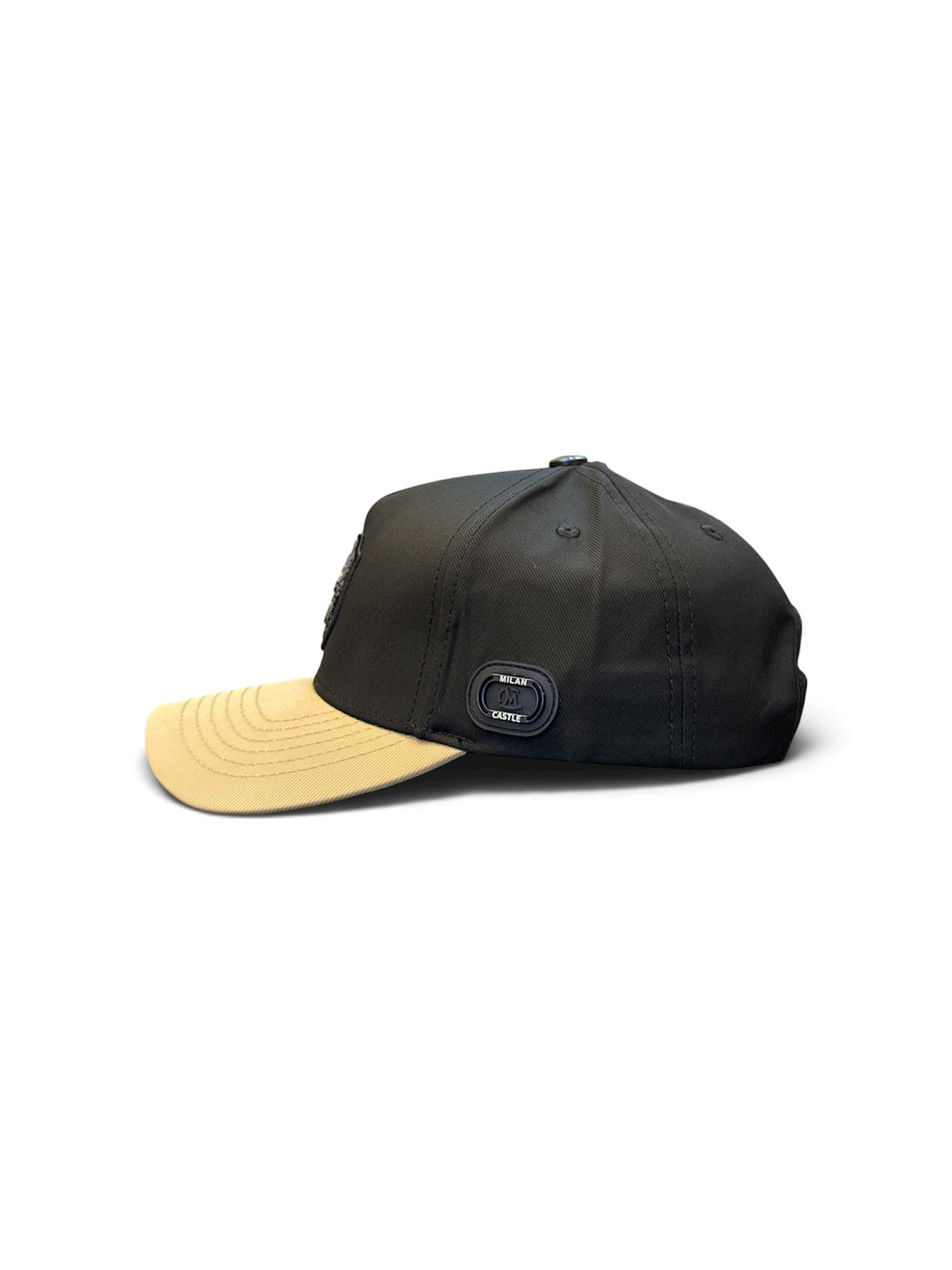Black & Sand Shield Cap - side/back view
