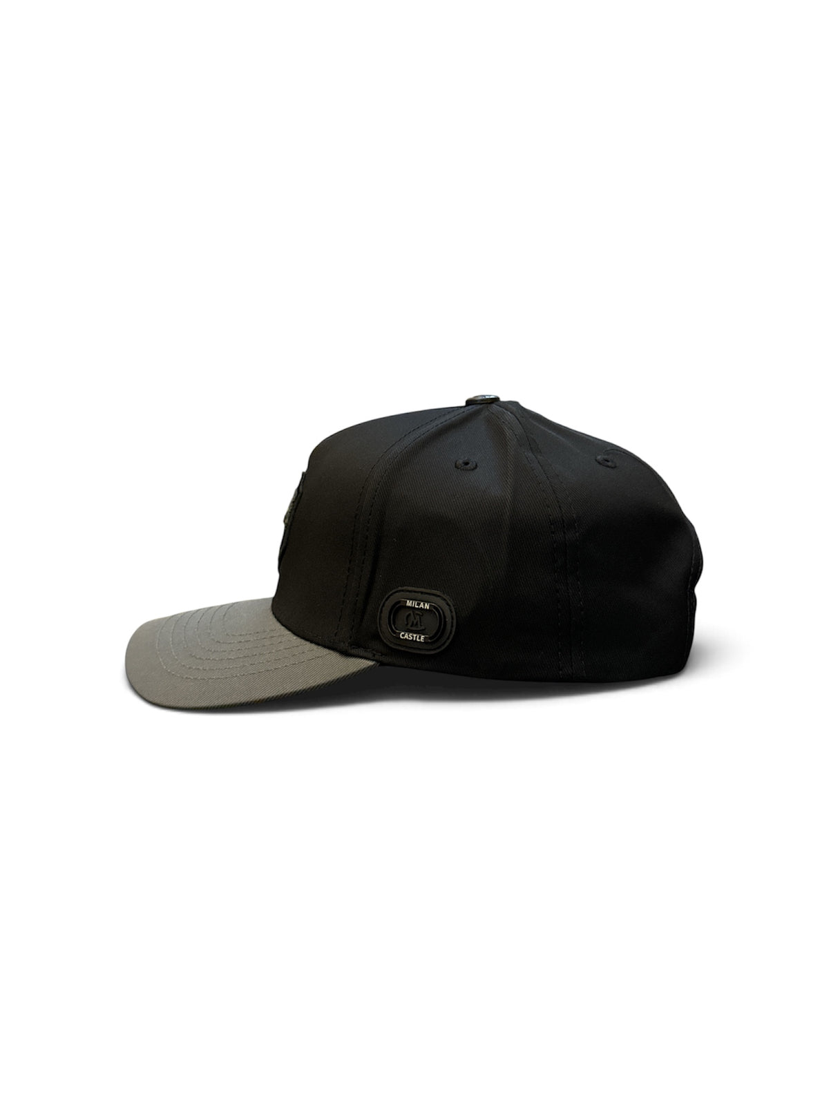 Black & Ash Shield Cap - side/back view