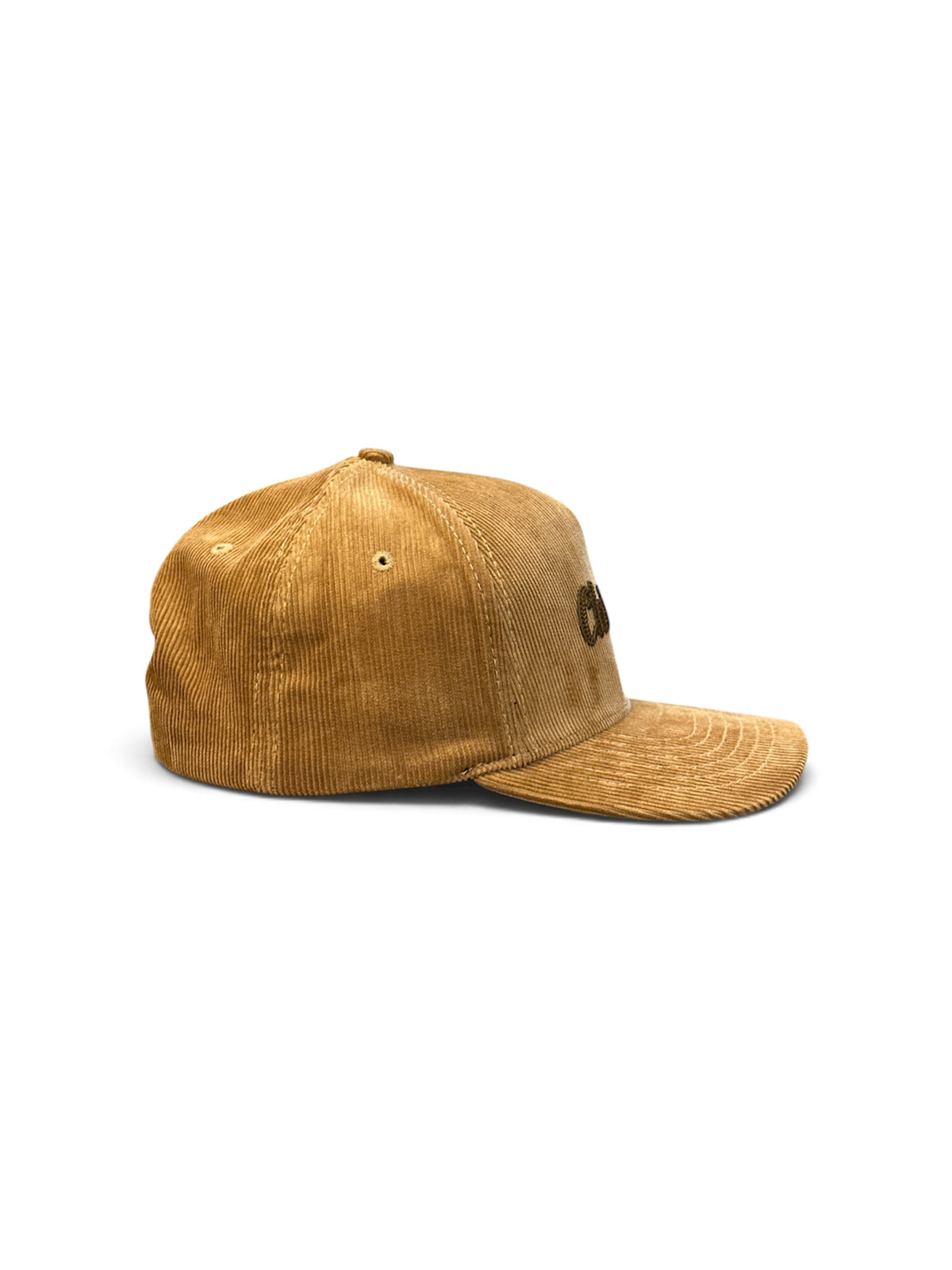 Camel Corduroy Script Cap - side/back view