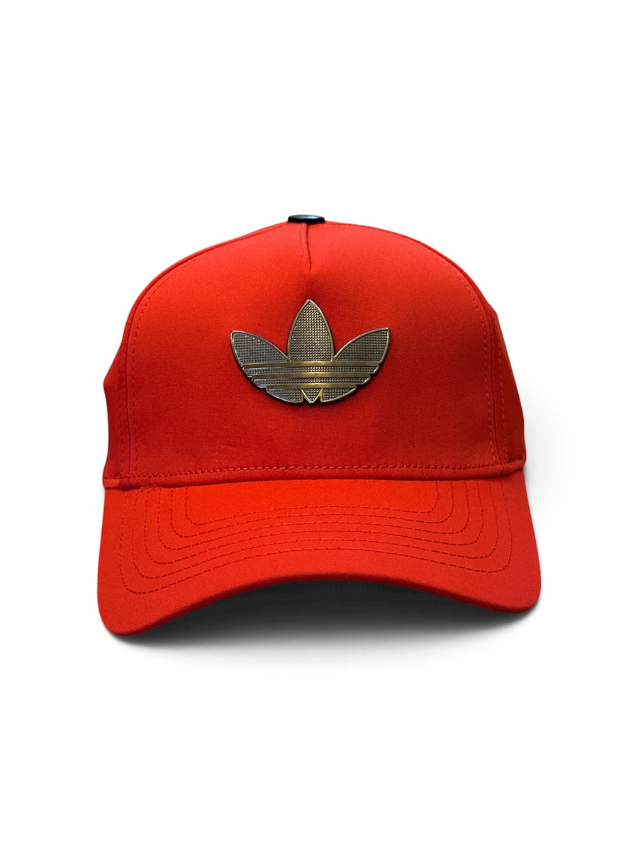 Red Metal-Emblem Cap