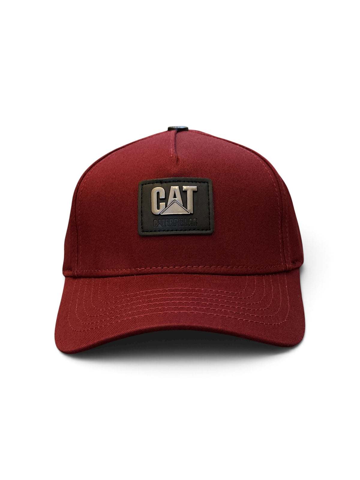 Burgundy Rectangle-Patch Cap - front