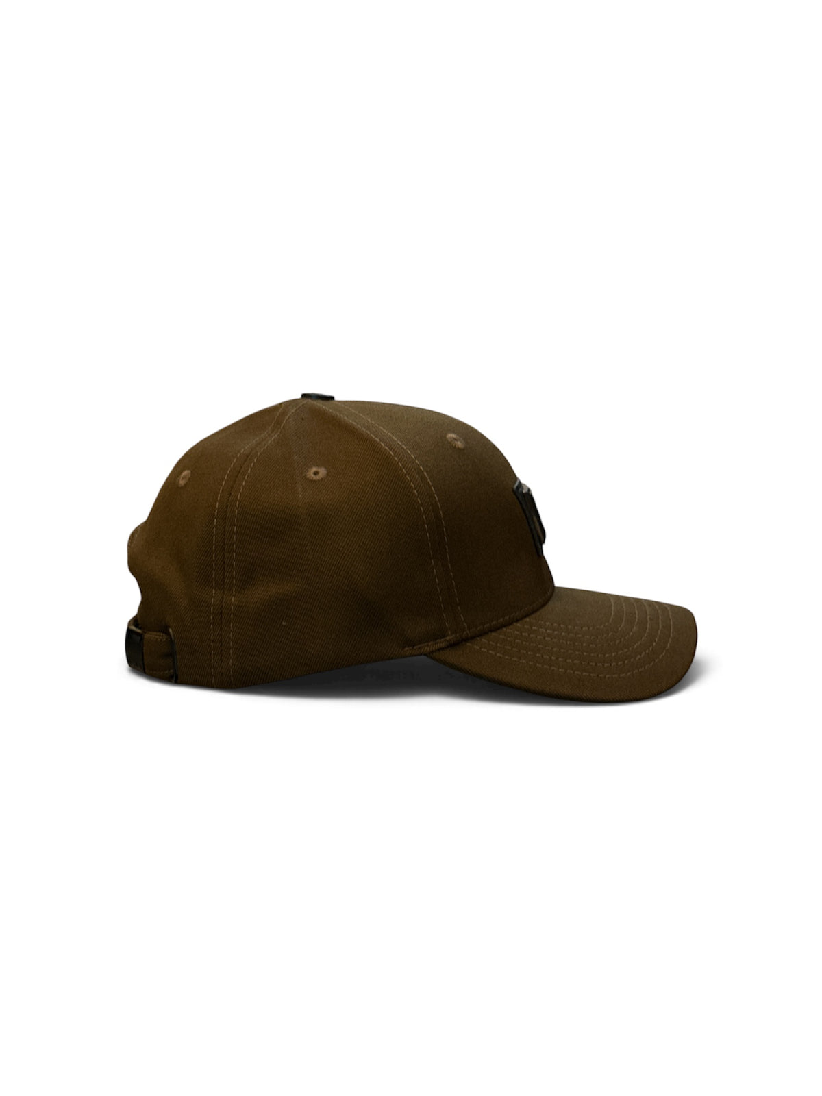 Olive Rectangle-Patch Cap - side/back view