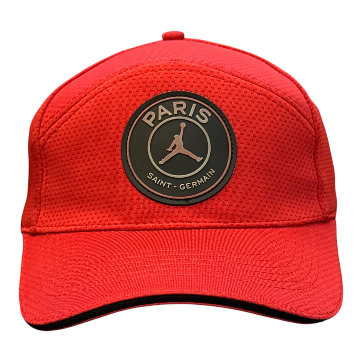 Red Perforated Round-Patch Cap - front