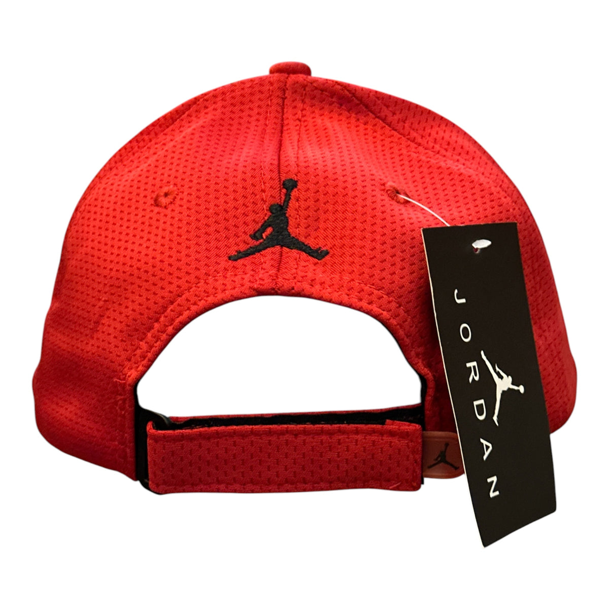 Red Perforated Round-Patch Cap - side/back view