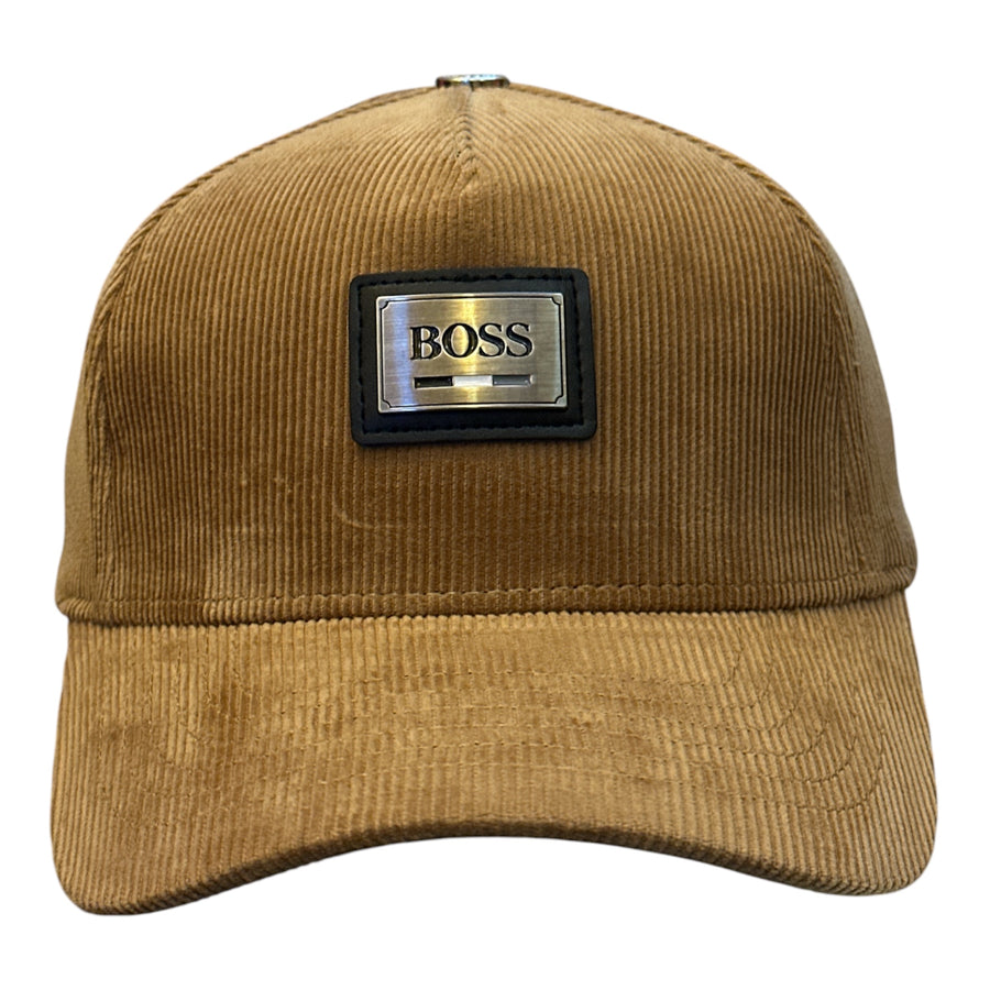 Camel Corduroy Metal-Plate Cap