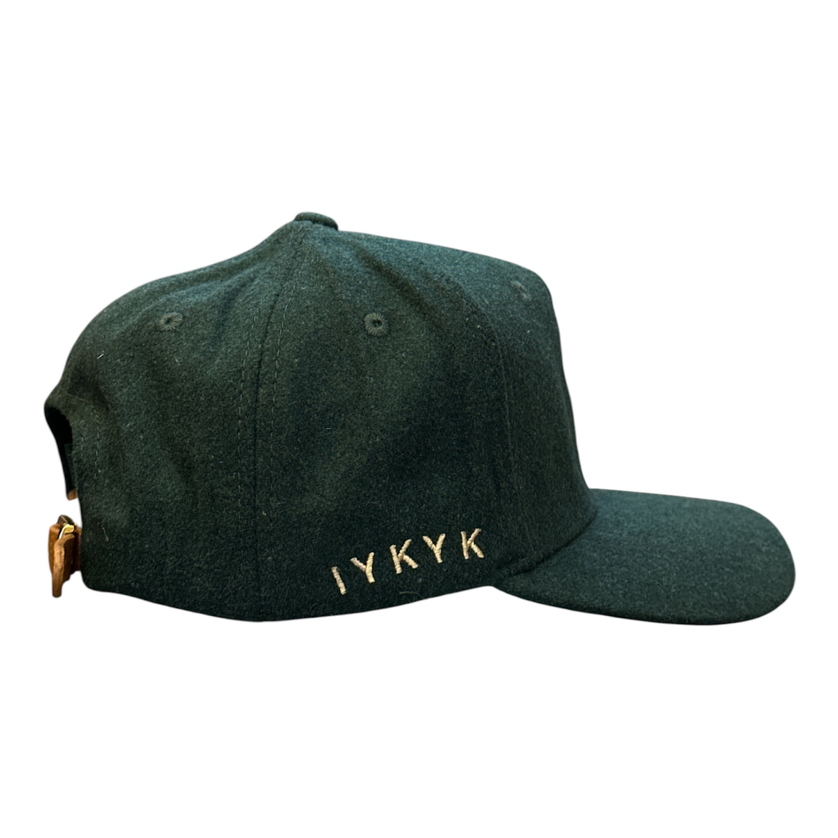 Forest Wool Letter Cap - side/back view