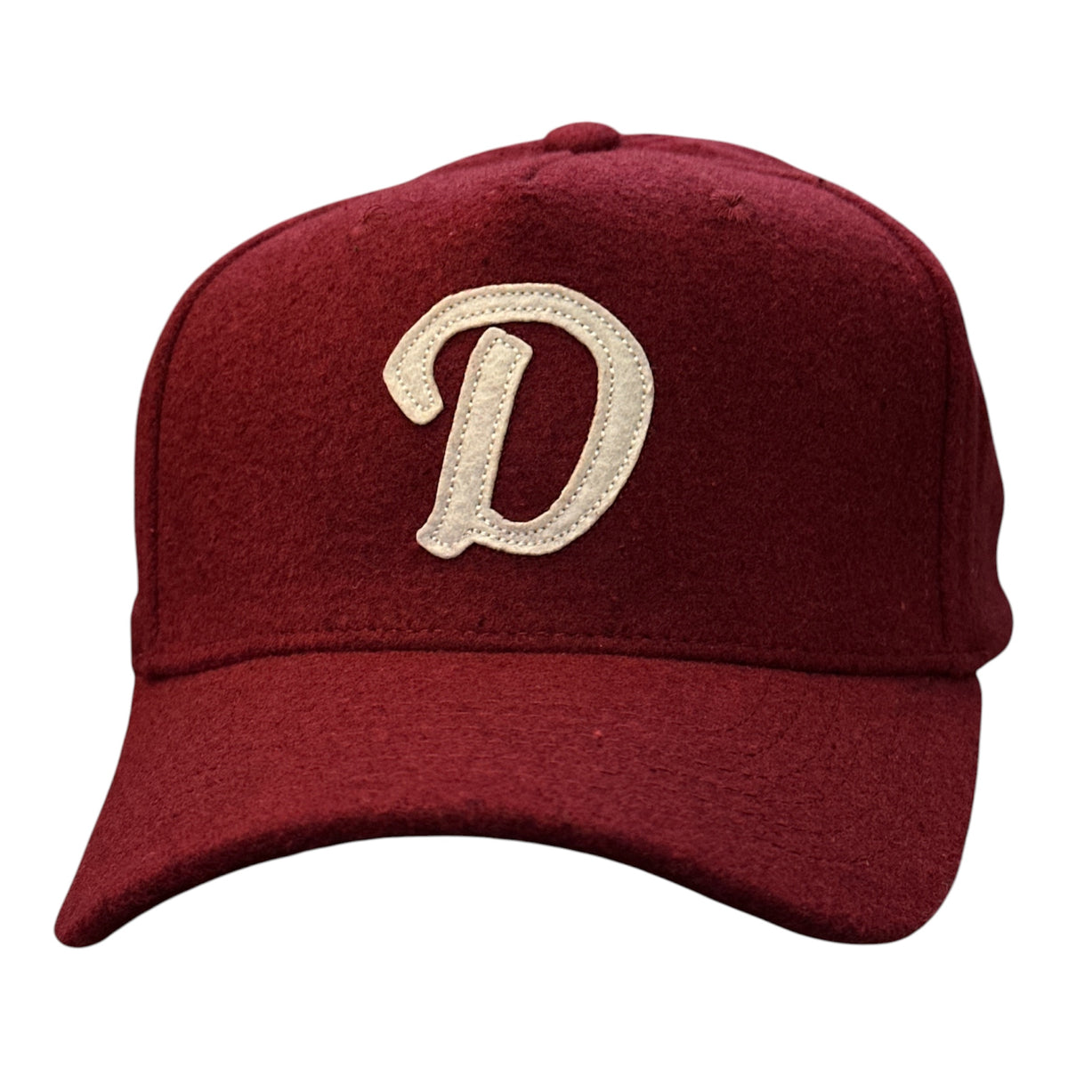 Burgundy Wool Letter Cap - front