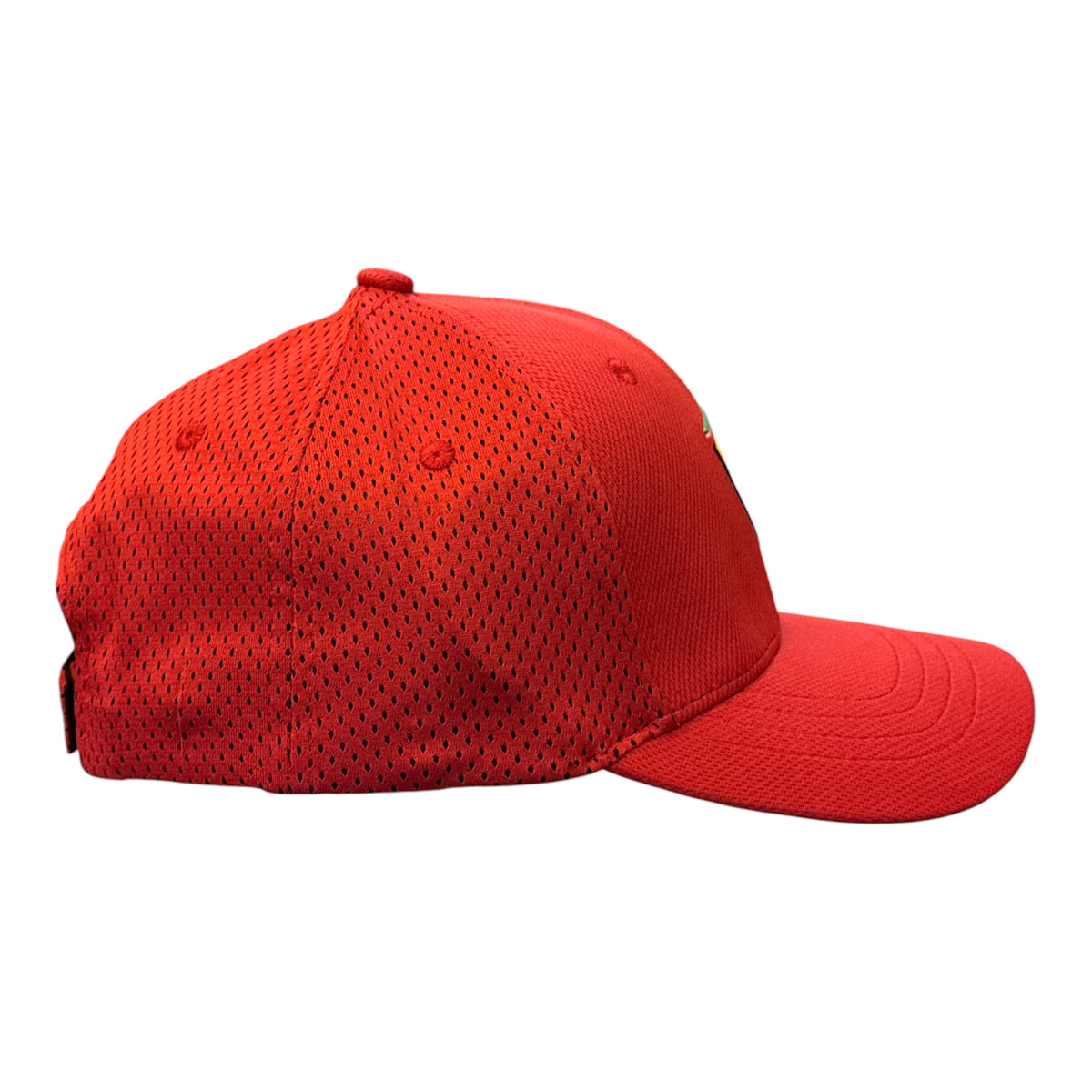 Red Mesh Crest Cap - side/back view