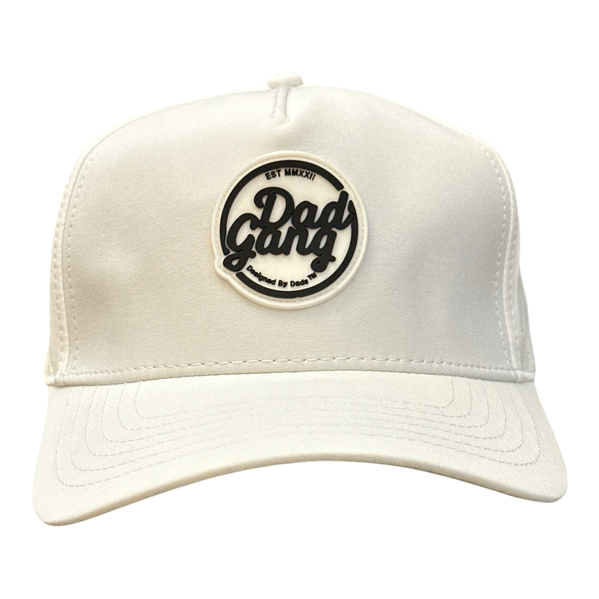 White Round-Patch Cap - front